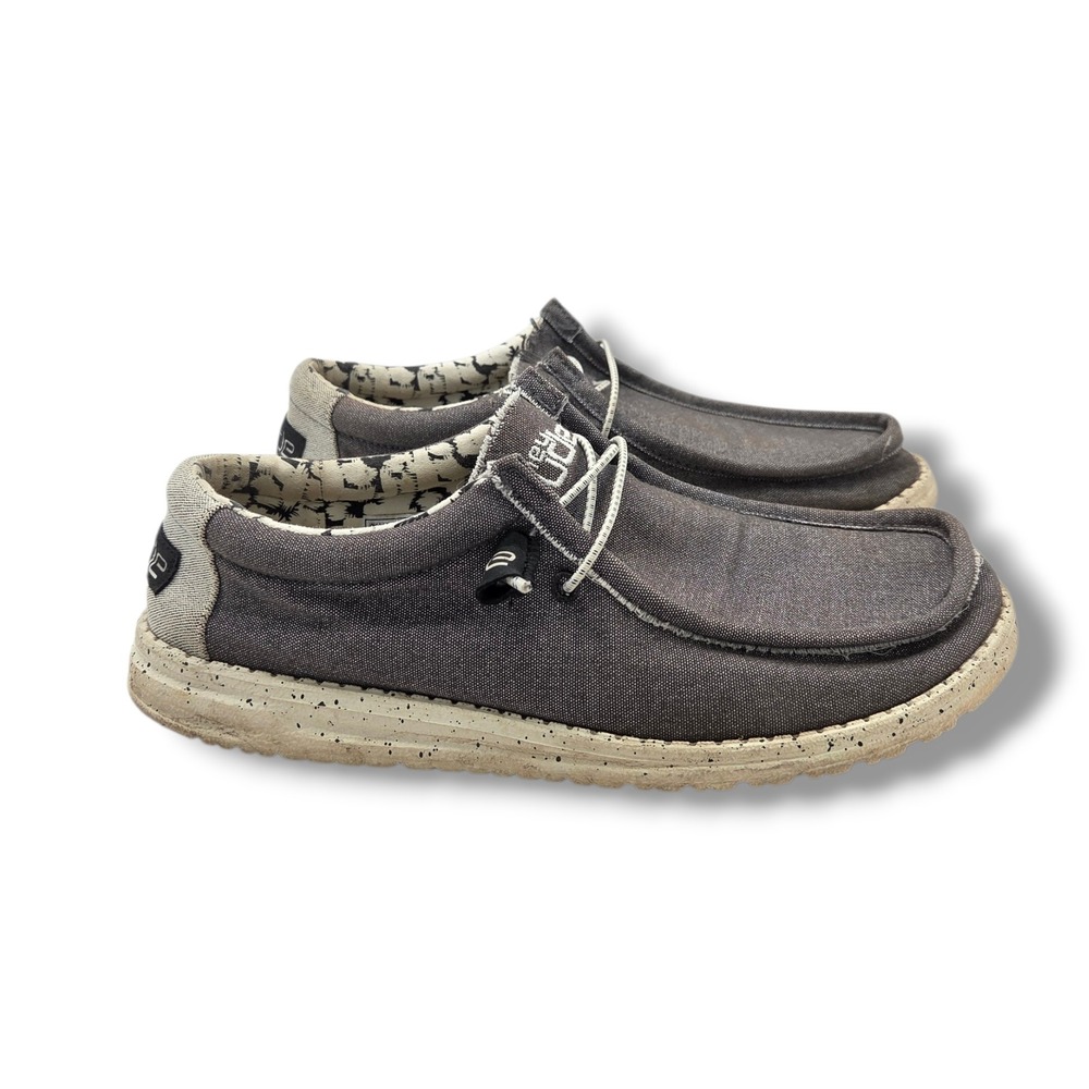 Hey Dude Wally Stretch Shoes Mens 10 Opal Black Slip On